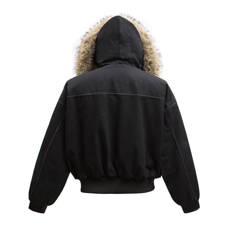 Koreanische Herren-Herbst/Winter-Jacke 2025 aus schwerer amerikanischer gewaschener Baumwolle mit Samtverdickung