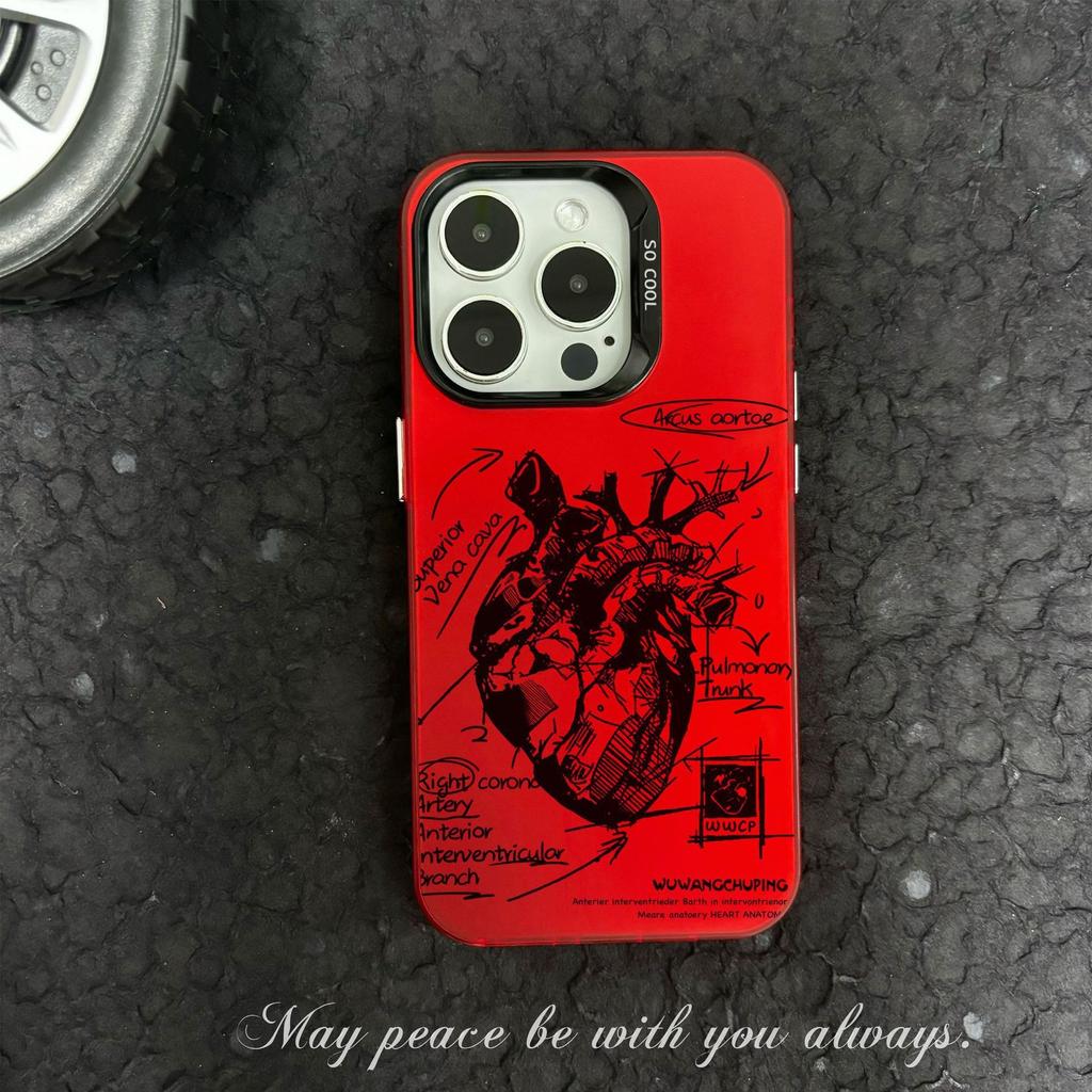 Applicable to IPHONE16 mobile phone case Apple 15PC12Promax1311 color silver IMD14 heart beating