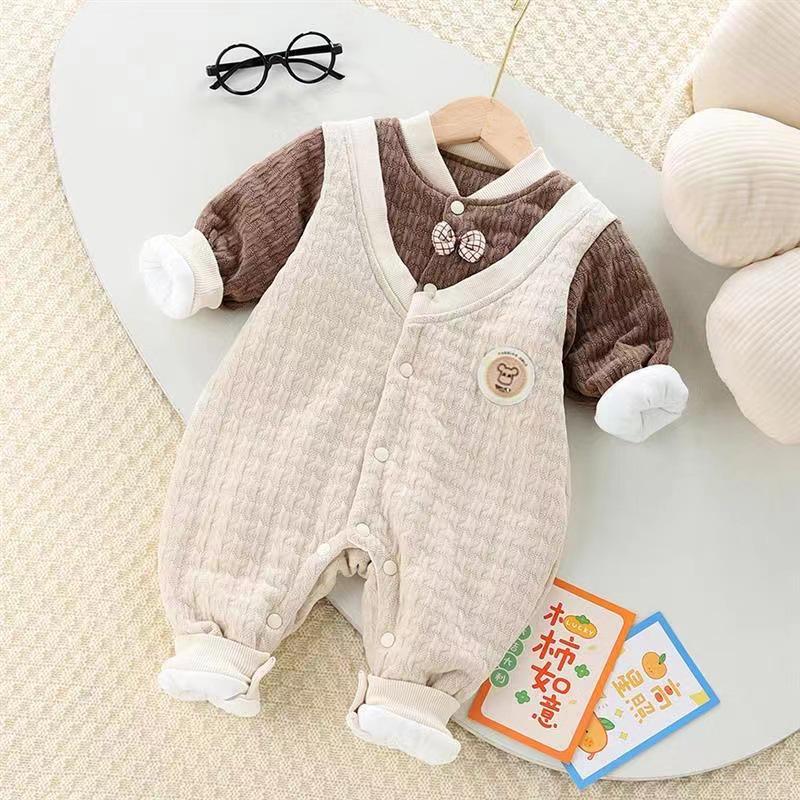 Baby Gentleman Onesie - Warm Cotton-Padded Autumn/Winter Outfit for Infants