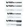 AMG V12 BITURBO/V8 BITURBO 4MATIC+ Letter Emblem - Chrome/Black/Red Styling Fender Logo Sticker for Mercedes Benz