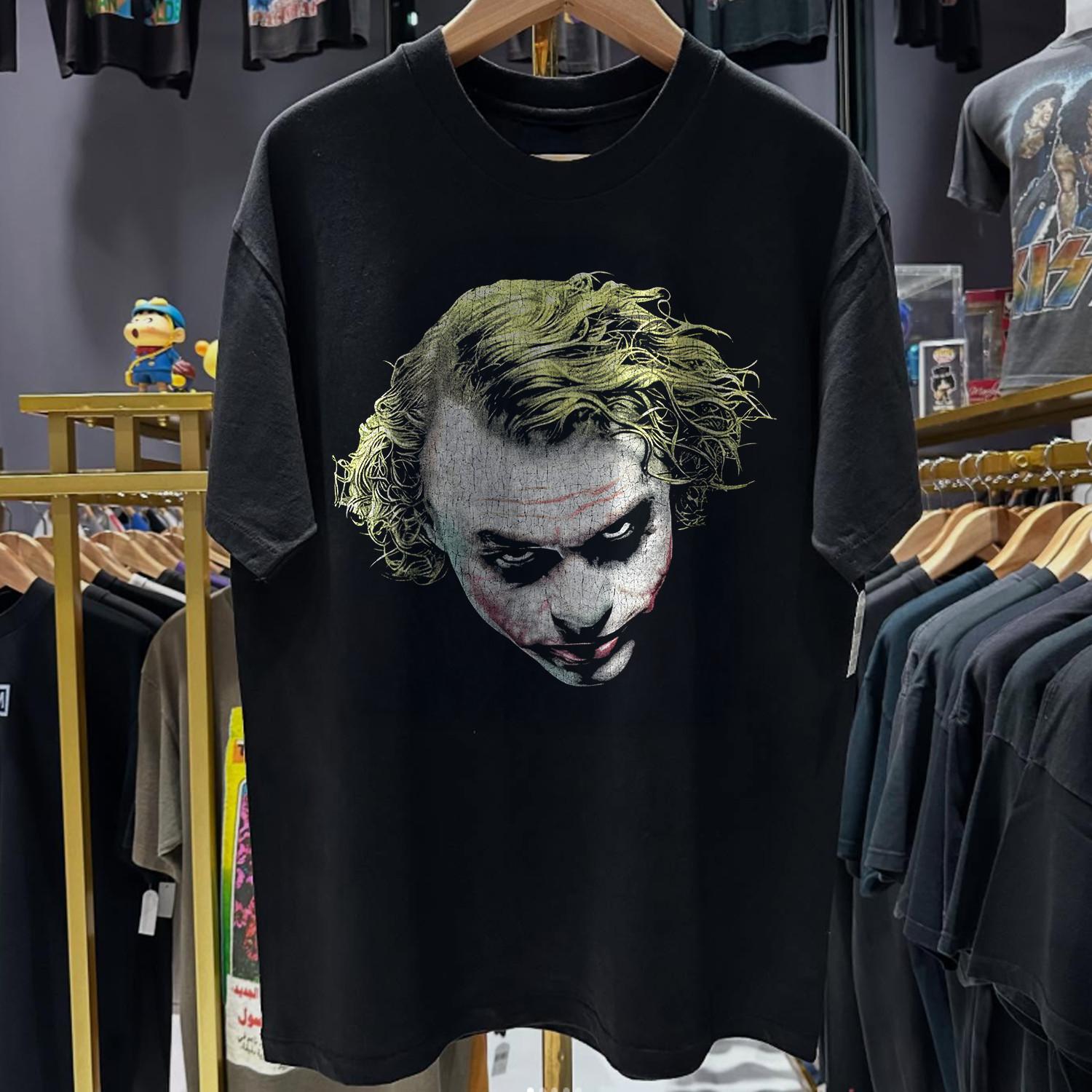 2008 Dark Night Joker Aged T-Shirt Black M 3XL
