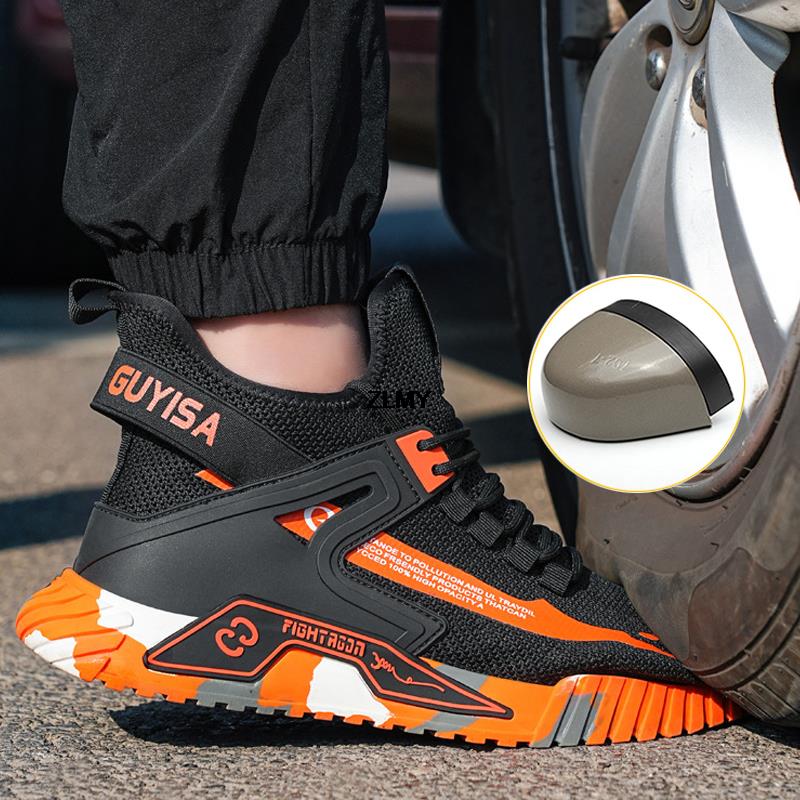 Modischer Stahlkappen-Sneaker für Herren Sicherheitsschuhe Atmungsaktive Arbeits-Sicherheitsschuhe Mann Industrielle Arbeitsschuhe Herren Sicherheitsstiefel