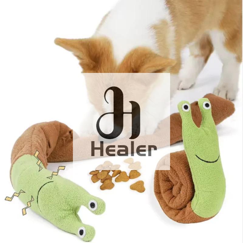 1PC Dog Squeak Toys Pet Sniffing Plush Snails Toys Tibetan Food Molar Puzzle Dog Toys For Grinding Teeth Food Olfactory Training