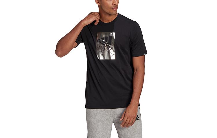 adidas T Shirts Men's Black Crew Neck Moderate Straight Fit GL3033