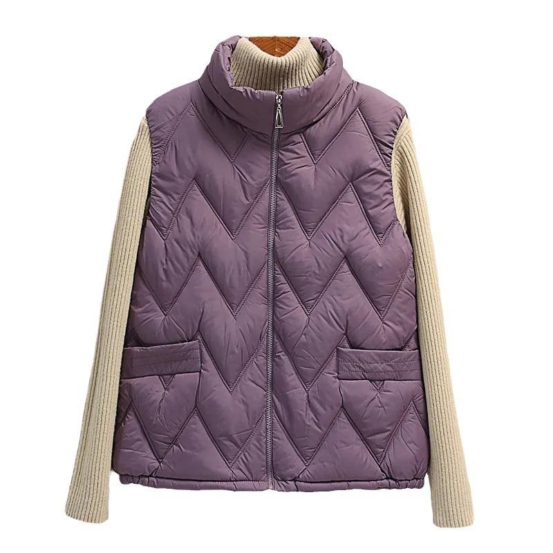 Vest women's autumn and winter fashion vest jacket casual light down cotton versatile sleeveless solid color warm vest