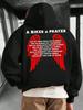Retro Motorcycle Prayer Quotes, Red Angel Wing Pattern Men's Hoodie, Loose Fit, Casual Sweatshirt for Motorcycle Enthusiasts