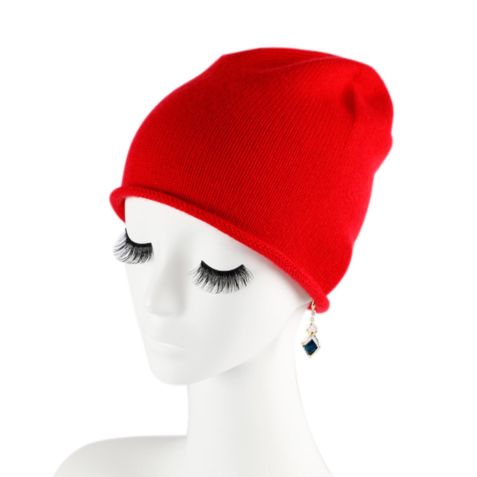 

Мужские и женские вязаные шапки из шерсти универсальны, мужские головные уборы сложены, добавлены толстые и теплые шерстяные шапки One Size красный