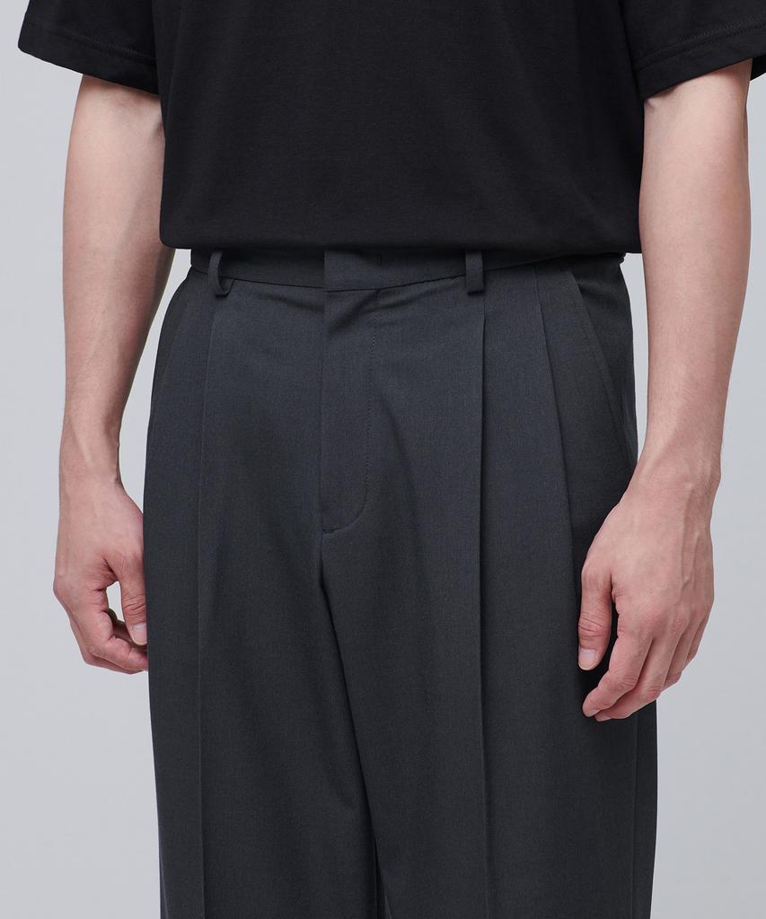 MUSINSA STANDARD Real Wide Belted Slacks [Gray]