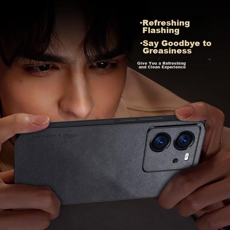 Compatible with Redmi K60 Ultra Phone Case, Shockproof Camera Protection Full Coverage Simple Luxury Leather Case for Women And Men, Black