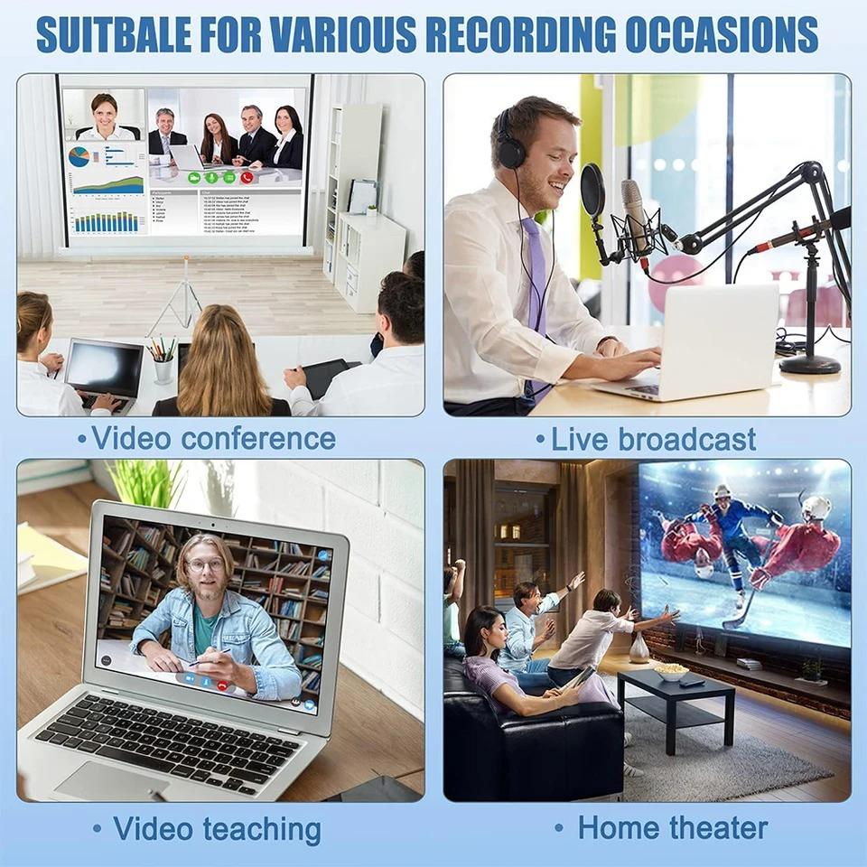 USB 3.0 Video Capture Card 4K HDMI To USB/Type-C Game Grabber Record Video Audio Recording for Switch Xbox PS4/5 Live Broadcast