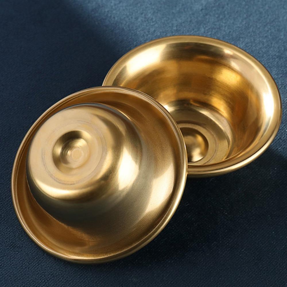 1PC 7cm Pure Copper Drinking Bowl Brass Small Auspicious Tibetan Holy Creative Water Cup Tea Golden Home's Gift Decorative Buddhist