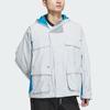 Adidas Originals X Ordinary People Collaboration FW24 Fashion Loose Hooded Waterproof Jacket Men Jacket Clear-Gray JN5824