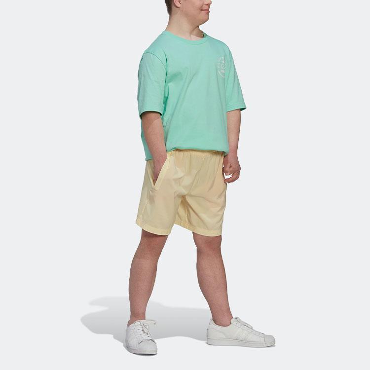 Adidas Originals Trefoil Solid Letter Print Crew Neck Casual Short Sleeve T-shirt Men Tops Green HR7889