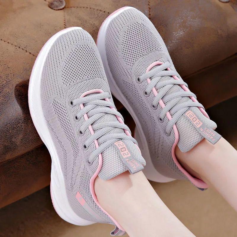 

Женские кроссовки для бега на каждый день весна 2023 года — дышащая, мягкая подошва, дизайн Flyweave 35 серый