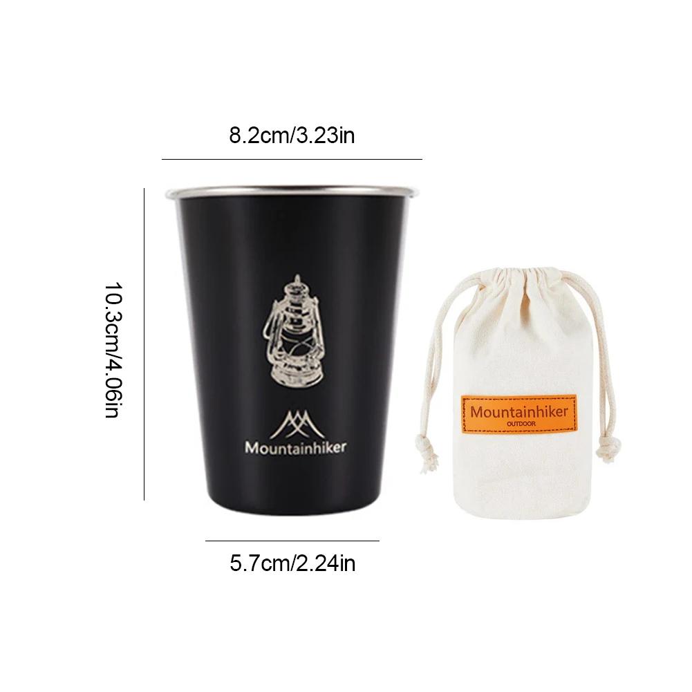 4Pcs/set Outdoor Camping Cup 350ML 304 Stainless Steel Barbecue Hiking Picnic Water Tea Beer Coffee Milk Mug BBQ Drinking Cups