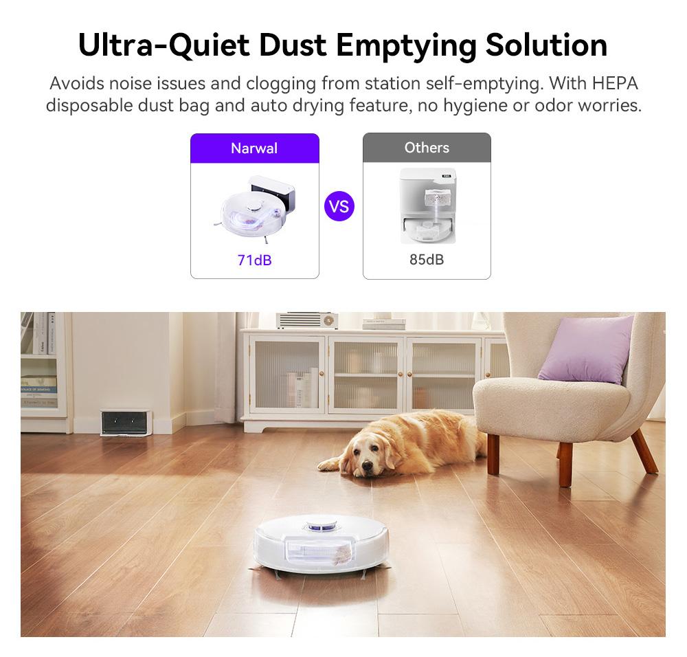 Narwal Freo X Plus Robot Vacuum, 7800Pa Suction, Zero-Tangle Brush, 6N Mopping, Auto Mop Lift, 7 Weeks Dust Storage, Alexa/App Control