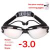 Adult Tinted Swimming Goggles with Diopter Myopia Degree Silicone Underwater Glasses Anti-fog  Water  Uv Protection