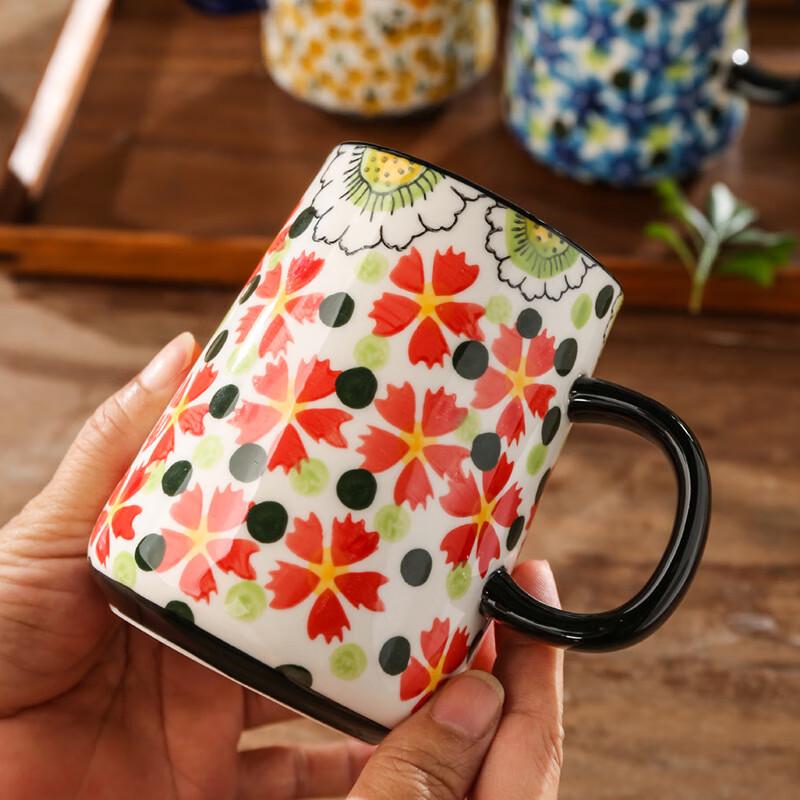 Polnischer Retro Handbemalter Keramikbecher