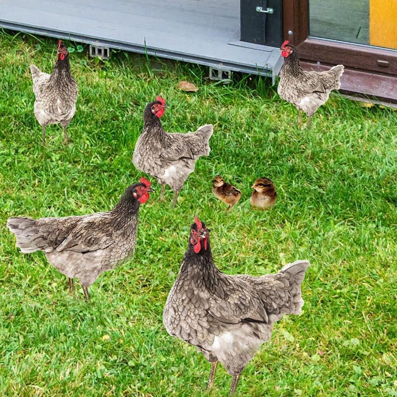 Chicken Garden Stakes Acrylic Yard Signs Outdoor Sculpture Statue Potted Plant Ornaments Garden Insert Yard Lawn Decor