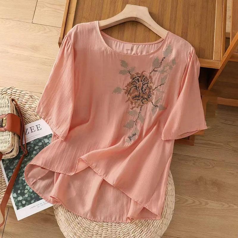 Dámské tričko Letní Velká velikost Bavlněné tričko Měkké Volné Potiskované Ležérní Pohodlné Pulovr Tričko Top