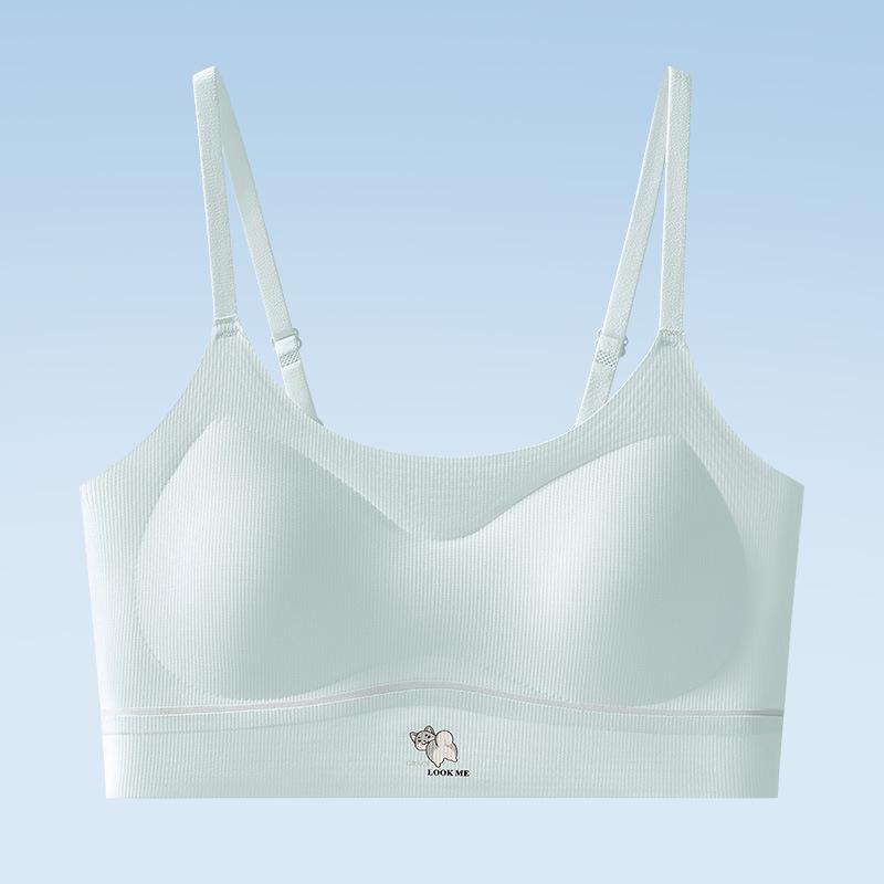 

Девушка Майка-бра из ледяного шелка - Летний тонкий цельный бандаж, Красивый дизайн спины L [80-120 lbs]