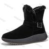 Fashion Women Cotton Shoes Winter Thicken Warm Non Slip Snow Boots Comfortable Fashion Buckle Strap Height Increase Outdoor Short Boots