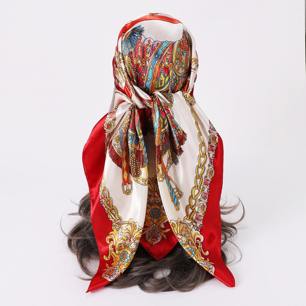 Hochwertige, luxuriöse Seidenschals, Stirnband, Schals, Halstuch für Damen, Ketten-Seidenschal, dekorativer Schal für Damen