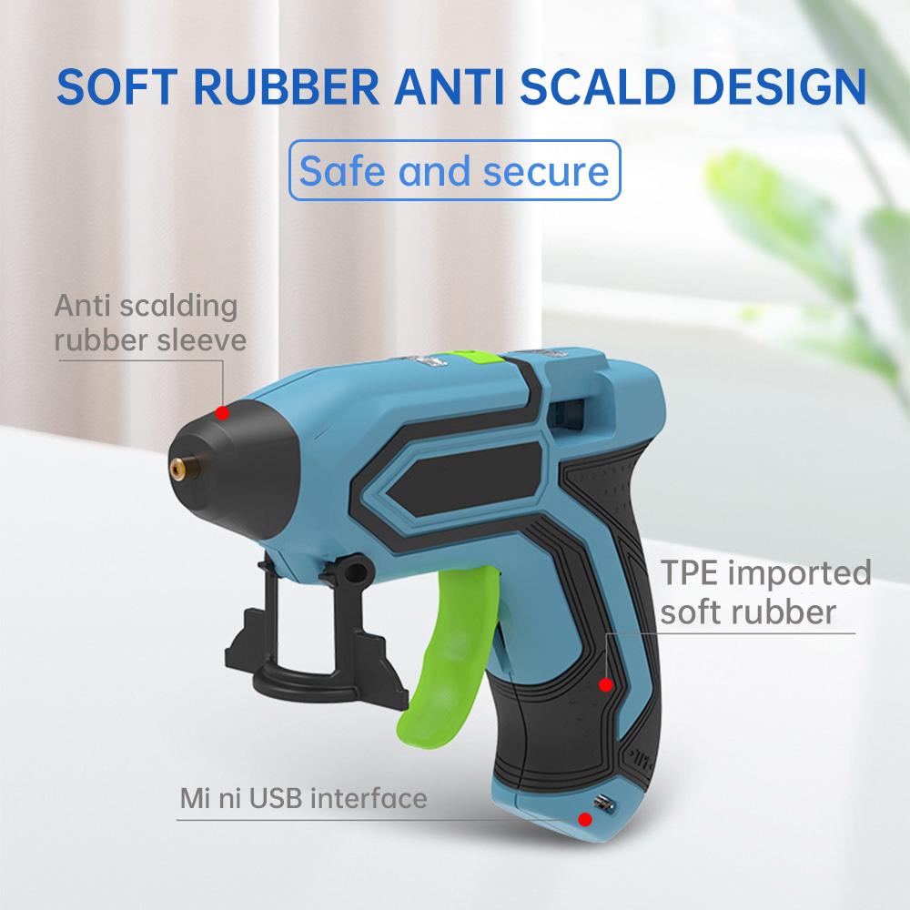 Cordless Hot Melt Glue Gun Child Hand Crafts Home DIY Repair 10Pcs 7mm Glue Stick Wireless Glue Gun 3.6V 2000mAh 30 Min Use Time