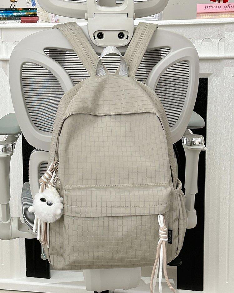 Schoolbag Large Capacity Simple Junior High School High School Backpack Casual College Students New Lightweight Versatile Plaid Backpack