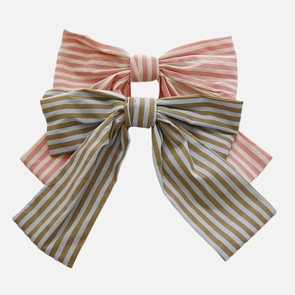 J Lauren Striped Big Ribbon Automatic Pin H01423