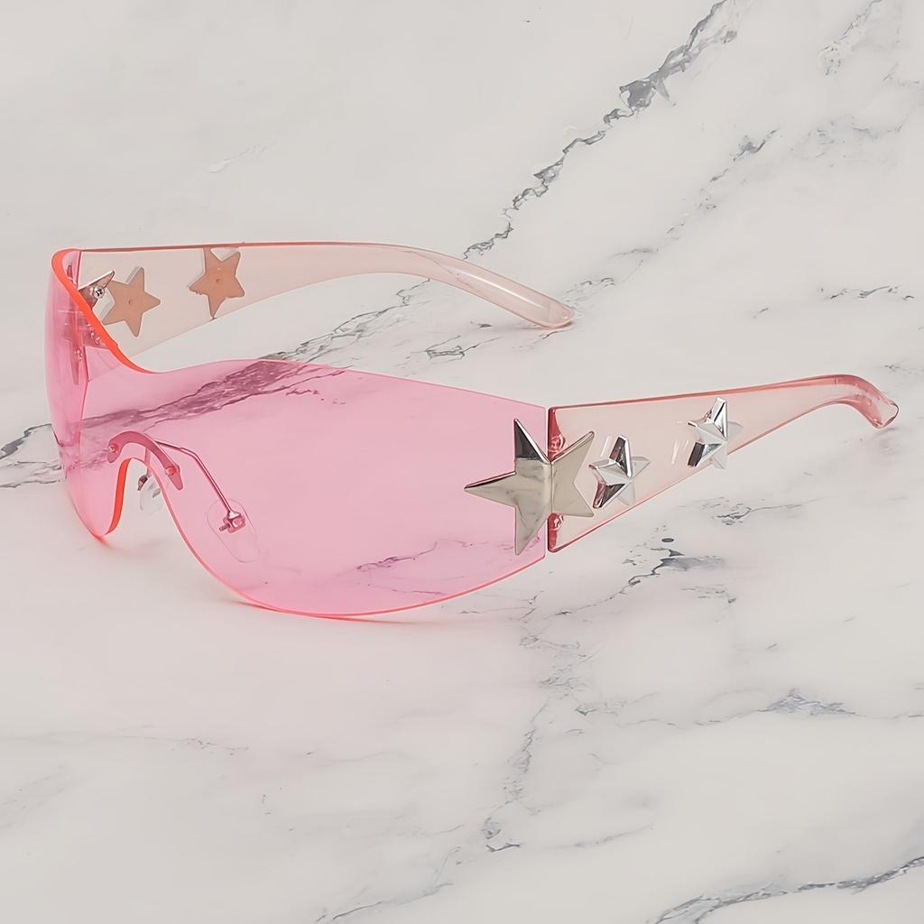 New fashion special-shaped frameless sunglasses Spice Girl Pentagram European and American light luxury hip-hop Internet celebrity sunglasses