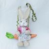 Easter Bunny On Swing Handmade Woven Grass Rabbit Creative Figurine Home Decor Hanging Ornament Forest Theme Gift