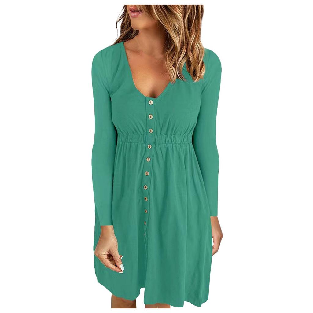 A Fashionable Solid-colored Loose Dress For Ladies