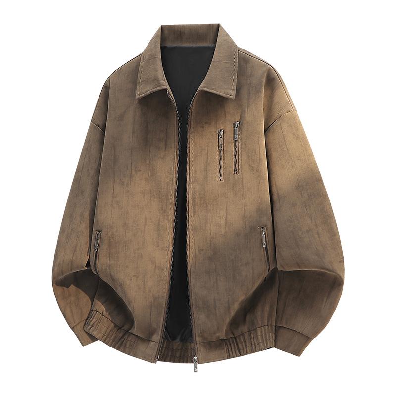 American street trend men's leather jacket new simple daily travel commuting durable leather jacket men's coat