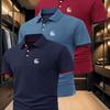 Herren-Polohemd-Set mit Wolfsdruck, Stilvoll und geeignet für Business Casual, Bequemes und atmungsaktives kurzärmeliges Polohemd für den Sommer