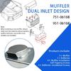 Schalldämpfer-Kit für Rasenmäher, 951 0616B Auspuffteil mit zwei Anschlüssen und Metallgehäuse für Wartung, Reparaturarbeiten und Serviceeinsatz von Rasenmähern