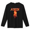 Accetta Flying V Maglietta Ufficiale Design Fiamma da Uomo Merchandising Band Rock vintage Lavata uomo Comoda Traspirante