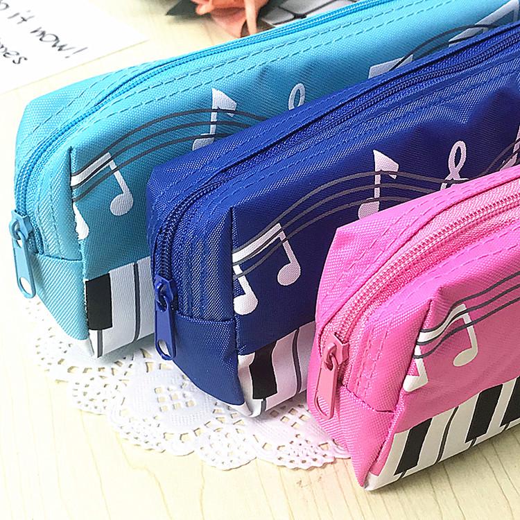 Music Note Piano Pencil Case - Creative Single Layer Stationery Bag for Students