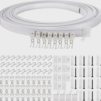 In-Stock 5m Bendable Track Hook Set with Pulley Mounting Accessories - Black/White