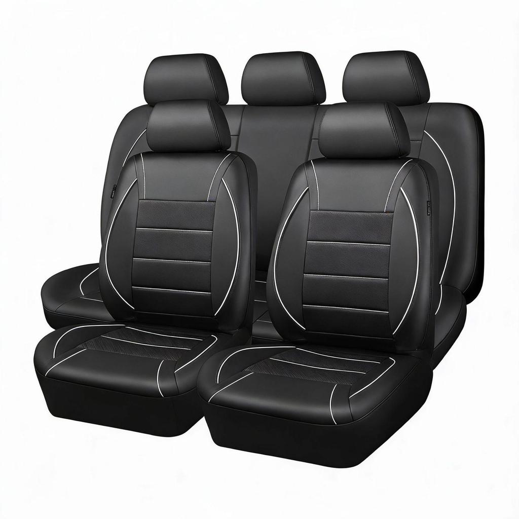 Car Pu Universal Seat Leather Cover With Diamond Quilting Design