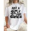 Just Dancing Alone" Graphic Print Women's Fashion Trendy Short Sleeve, Simple Casual Sport T-Shirt, Comfortable Summer Top for Vacation
