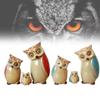 3pcs Porcelain Owls Statue Ornament Shaped Desktop Craft Figurine Sitting Room