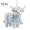 Durable Transparent Pattern Ornaments Highland Yak Ornament for Christmas Tree Hanging Decor, Cute 2D Flat Multi Scene Decorative Pendants Acrylic