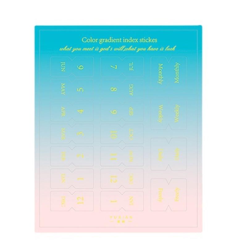 10 Sheets Adhesive Monthly Planner Tabs Monthly Plan Stickers Index Sticker Decorative Calendar Adhesive Index