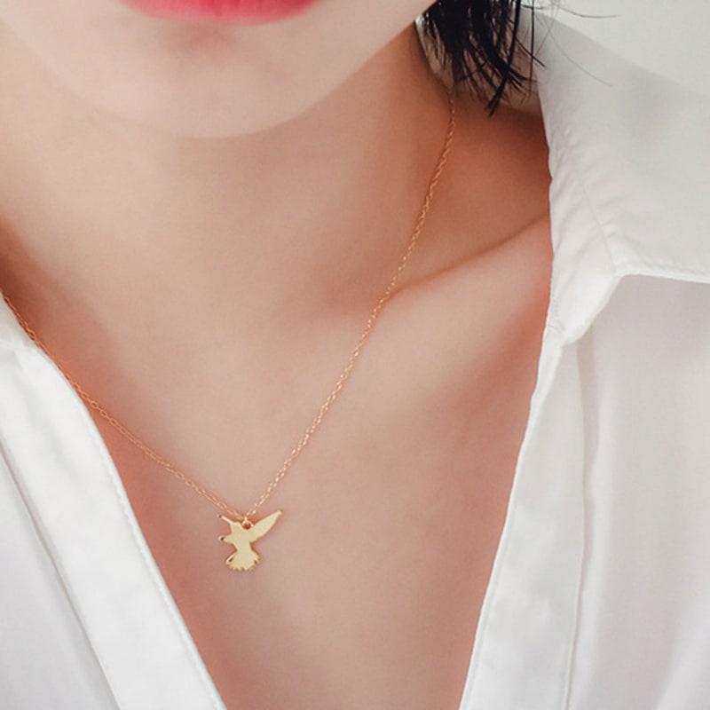 

lanterna Hummingbird Silhouette Necklace (8colors) Blue