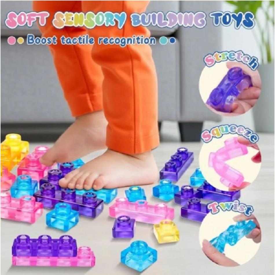 New Squishy Jelly Building Blocks Soft Stretchy Sensory Toys For Kids Teens Perfect For Party Playroom Table Decoration