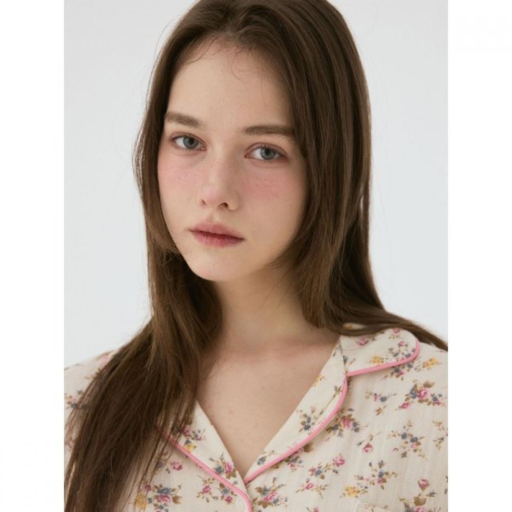 Lunaluz Women S Flora Cotton Long Sleeve Collar Neck pajamaS Two Piece