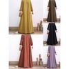 Women's Loose Long Sleeve Maxi Dress Casual Muslim Abaya Long Dress