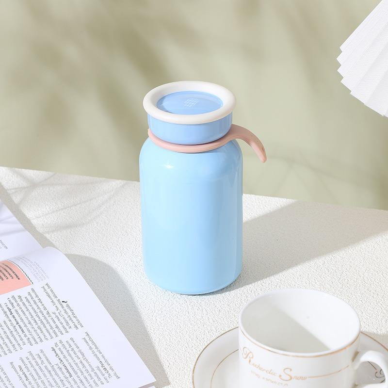 

Мини Изолированная Бутылка для Воды из Нержавеющей Стали 400 мл Термос Кружка Портативная Герметичная с Крышкой Дорожная Кружка для Молока Сока Кофе Чашка для Воды 300ml светло-синий