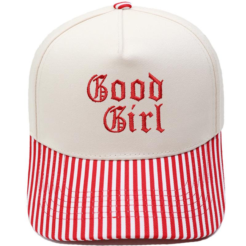 Good Girl Truck Driver Hat Embroidery Vintage Leopard Print Color Matching Baseball Cap European and American Men's Casual